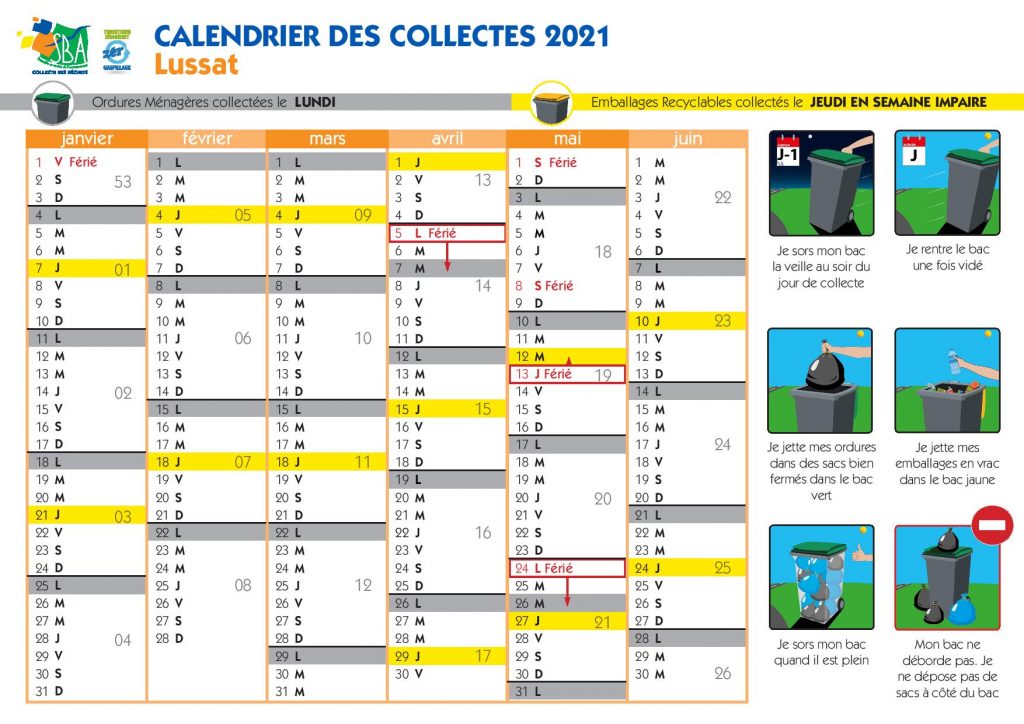 Calendrier Collecte Sba 2021 | Calendrier Apr 2021