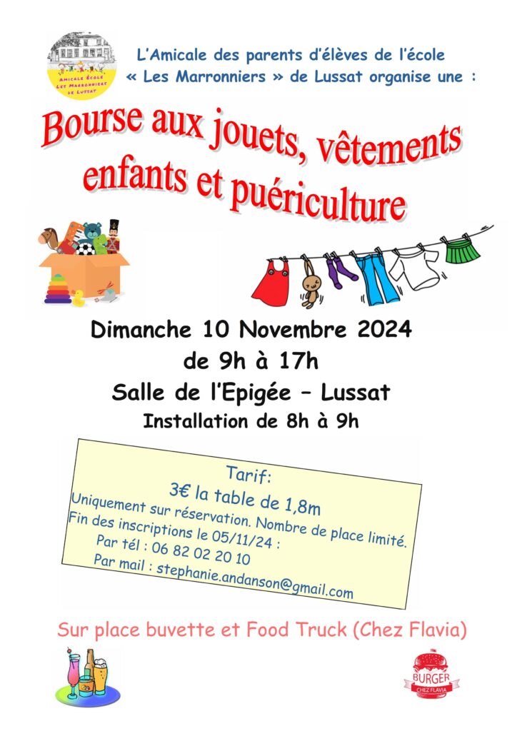 Bourses aux jouets, vêtements enfants et puériculture - 10 Novembre 2024